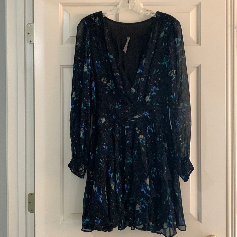 Gorgeous brand new never worn sheer ruffled 3/4 sleeve Anthropologie mini dress.